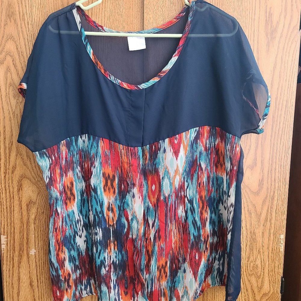 Roman Fashion Blue Sheer, 1x